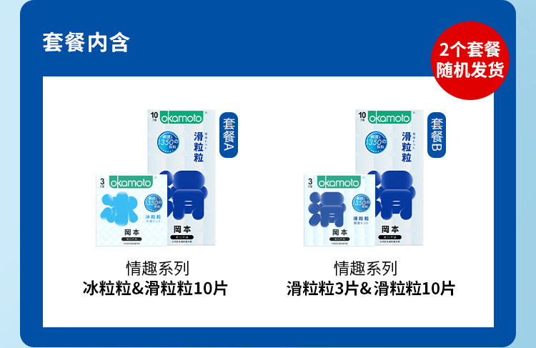 日本进口 冈本新品 滑感颗粒情趣避孕套 13只组合装 图1