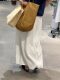 Minimalist Lazy Style White Linen Skirt for Women 2025 Summer New Niche Design Comfortable Versatile Skirt
