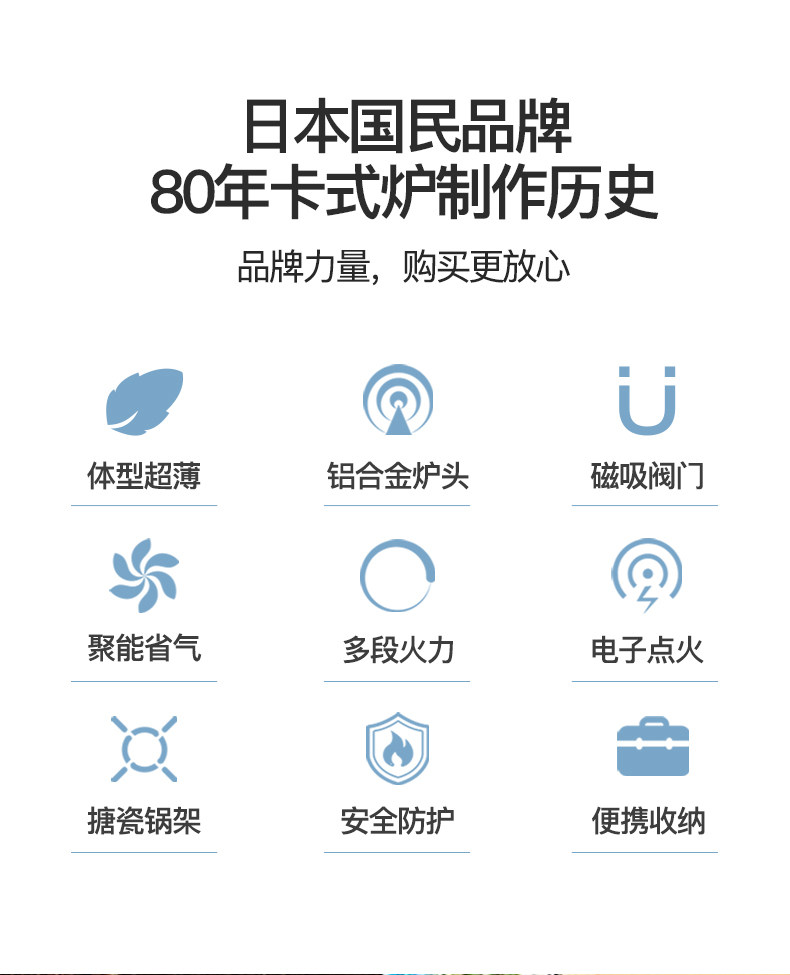 日本国民品牌 岩谷 19年新款 户外便携卡式炉 多功能野炊煤气炉 图2