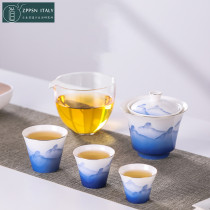 Italian ZPPSN portable travel glass Gongfu tea kit Ceramic Express Guest Cup Brief About One Pot Three Cups