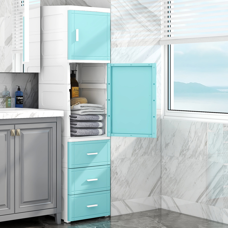 25 35cm Crevice storage cabinet Open door drawer storage cabinet Plastic kitchen storage cabinet Powder room finishing cabinet