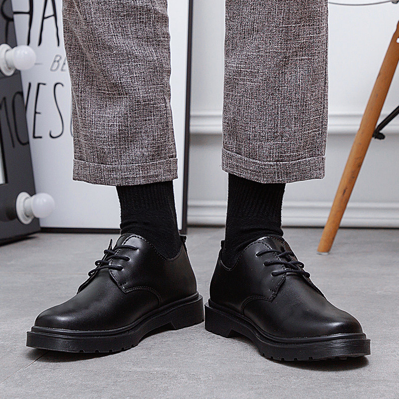 Leather shoes men's Korean version of the tide British small black shoes small size men's shoes 35 business 36 formal dress 37 literary youth casual leather shoes