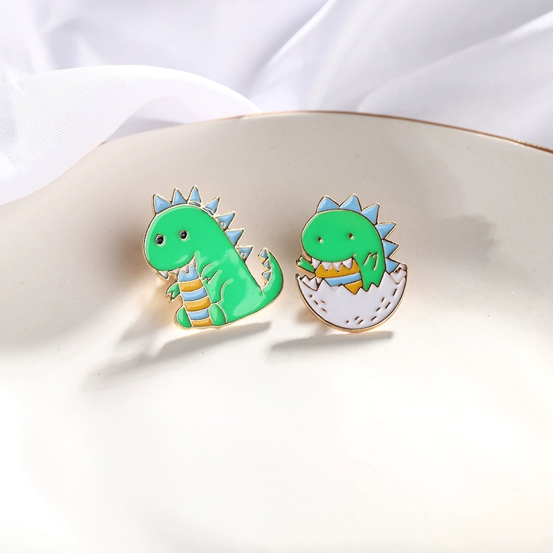 cá tính thủy triều mềm dễ thương phim hoạt hình nhỏ khủng long trâm dễ thương Nhật Bản phù hiệu quần áo túi cặp pin phụ kiện - Trâm cài