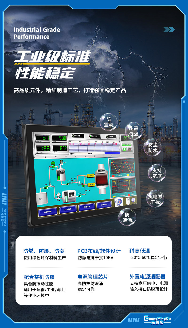 Монитор 10.1英寸10.1寸电容触摸一体机i5七代/4g运行/128g固态网口*1/com*2（232*1 485*1）/usb*4