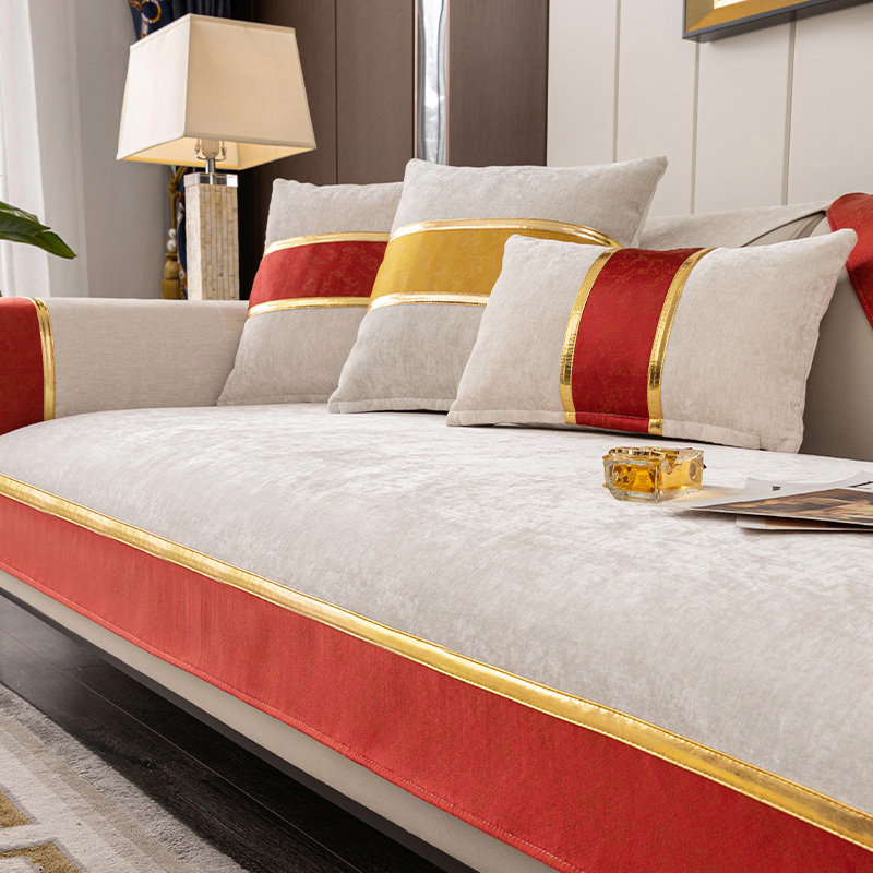 Sofa cushion light and luxurious modern upscale Nordic sofa cover all season universal non-slip American real leather sofa cushion