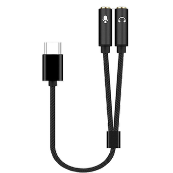 Type c to dual 3.5mm female headset interface tpyec one to two plug convert headphone microphone pk sound card internal recording frequency adapter ເຫມາະສໍາລັບ huawei apple 16 15 ໂທລະສັບມືຖື