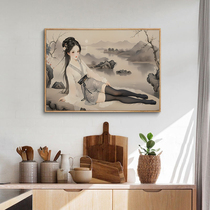 Song of the Song Dynasty Aesthetics Hanging Painting ladies Black Silk Tuxuan Guan Guan Decoration Painting Living Room Classical Figure Beauty bedroom bedside hanging painting