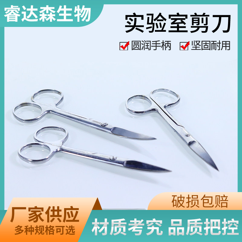 实验室剪刀直头 弯头不锈钢10、 12.5、 14、16、18cm