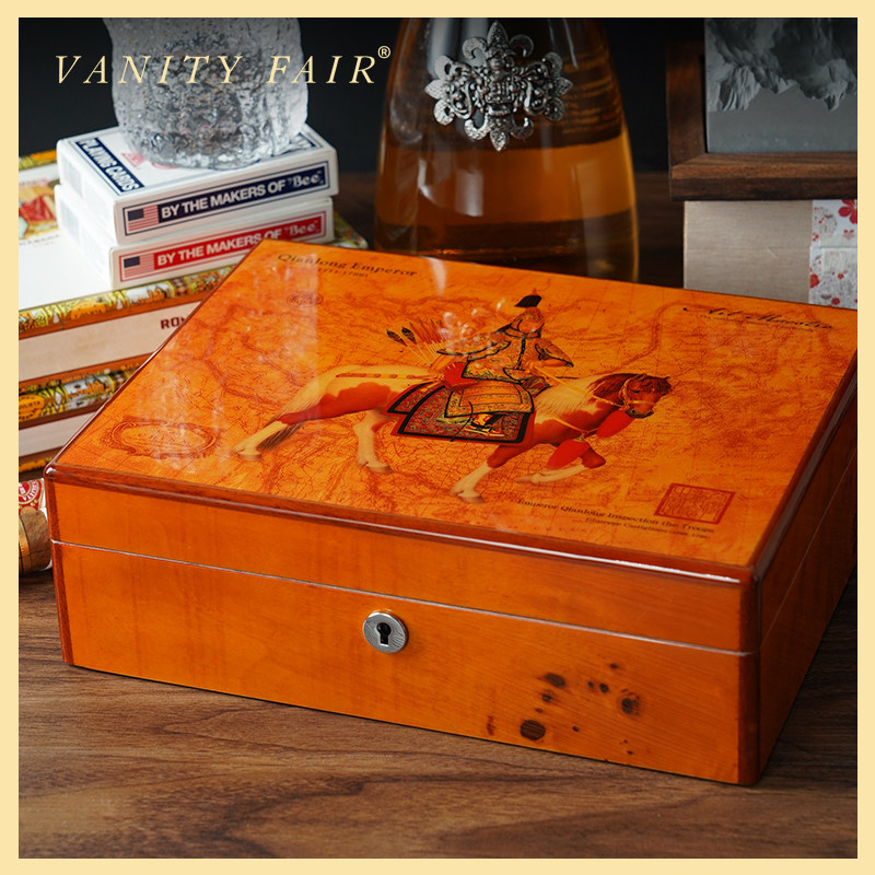 VANITY FAIR Cigar Case Cedar Wood Cigar Moisturizing Box Piano Baking Lacquer Art Collection Cigar Alcoholization Box