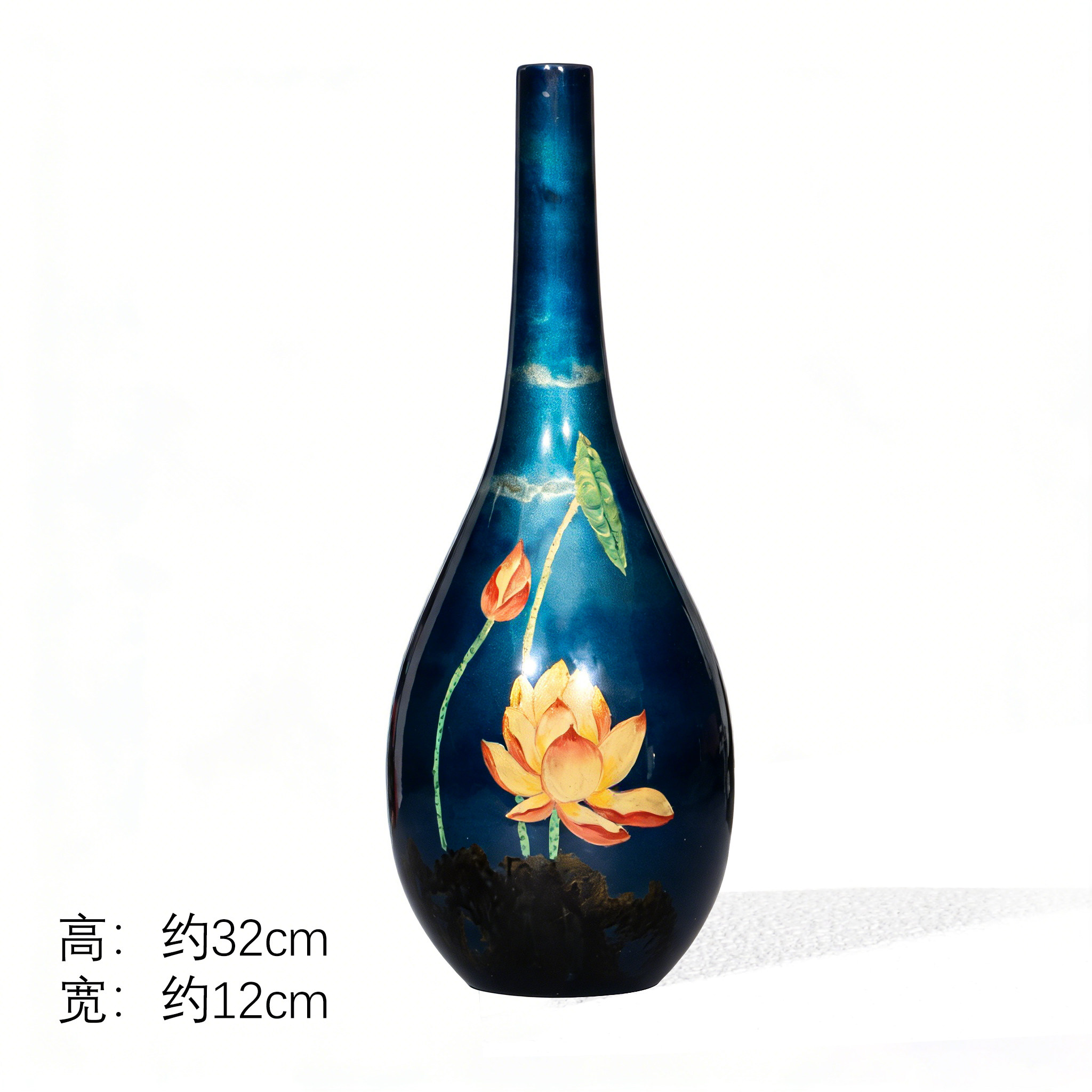 七巷大漆花瓶福州犀皮漆中式风格脱胎漆器工艺品红金观鱼-Taobao-Tmall