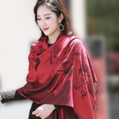 【优莱碧】韩版加绒保暖围巾披肩