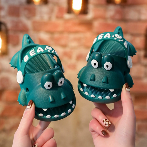 Детская сумка, динозавр, нескользящие тапочки для мальчиков, слайдеры на платформе