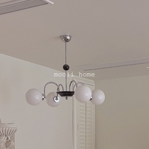 mooli home Modern minimalist art glass chandelier light luxury French bedroom study living room net red chandelier