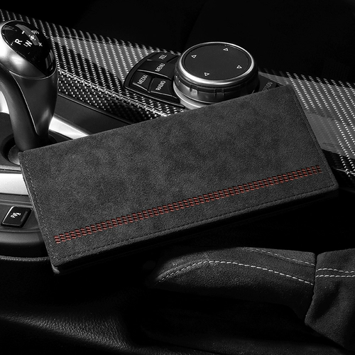 Мужской длинный трендовый модный бумажник, ультратонкий кошелек с молнией, из натуральной кожи