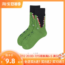 Long Socks Mens Summer Thin cartoon Cartoon Crocodile Street Hip Hop Skateboard Dinghy Lovers Middle Silo Socks