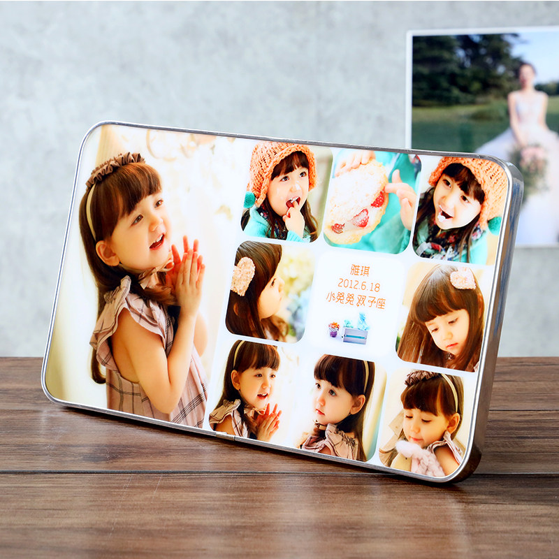 Nine Palace Lattice Baby Photo Swing Table Custom Great Han Crystal Wash Photo Plus Photo Frame For Children's Growth Record