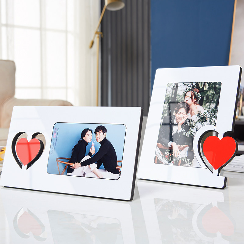 Wash photo made into photo frame Custom Creativity Swing Table Love Certificate Photos Wedding photos DIY Photo Crystal Swaying Accessories