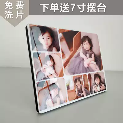 Nine-palace grid puzzle table wash photos made of photo frames Korean porcelain Crystal Photo Studio custom photo rinse zoom in