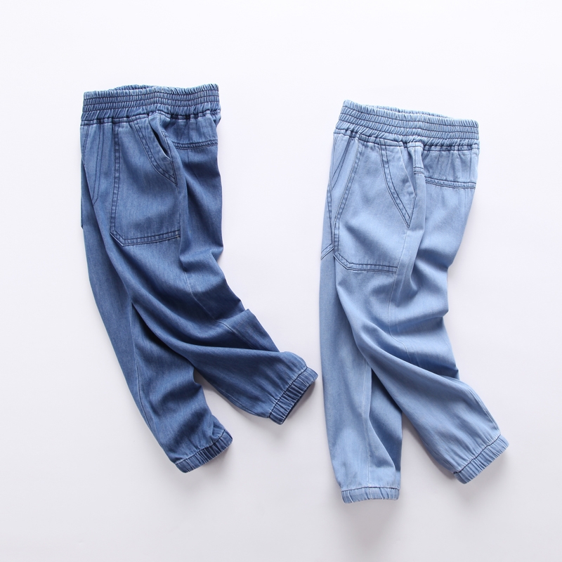 Chàng trai quần jean mùa hè trẻ em mỏng của quần chống muỗi nhỏ của trẻ em quần bông bé quần lỏng lẻo chàng trai bình thường.