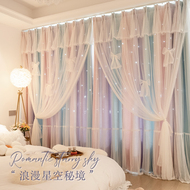 rèm vải giá rẻ Công chúa rèm gió mất điện 2022 phòng ngủ mới giấc mơ rèm phòng trẻ em phòng bé gái bay cửa sổ phòng khách loại móc rèm voan 2 lớp vải chống nắng