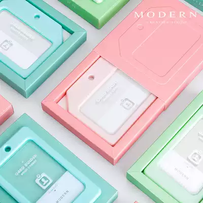 MODERN ultra-thin Macaron department work permit work card card cover two-sided card card ban bus meal card cute student girl white-collar card cover badge high-end neck rope ID card cover company customization
