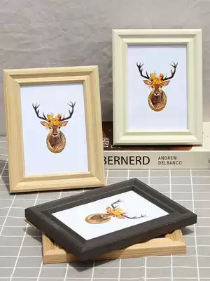 Creative photos Nordic photo frame setting 6 7 8 10 inch solid wood material frame simple small picture frame hanging wall customization