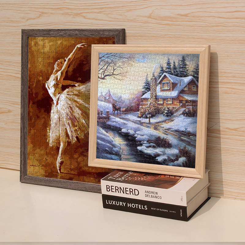 Solid wood jigsaw frame framed frame 1000 50 50 * 75 puzzle frame 300500 pieces big picture frame custom hanging wall decoration
