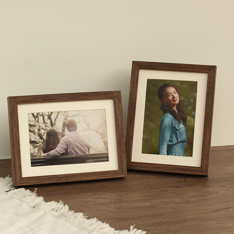 Solid wood photo frame table simple 6 inch family photo wash photo made into small picture frame hanging wall 5 hanging wall 7 ornaments custom