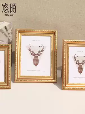 Golden photo frame Life photo setting 5 6 7 8 10 inch frame hanging wall A4 washable photo made photo frame