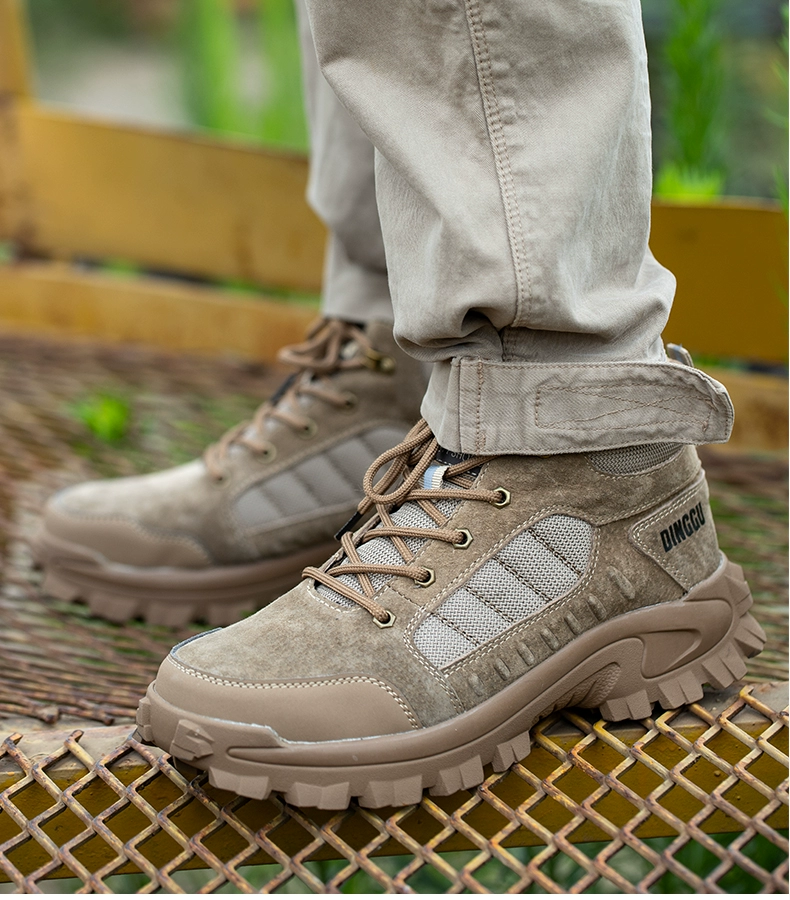 Dinggu labor protection shoes men's anti-smash and anti-puncture mid-high top winter cotton shoes steel toe lightweight with steel plate work