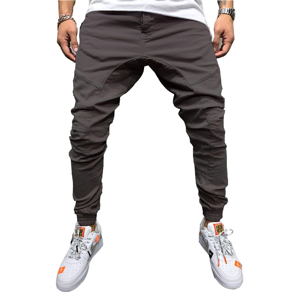Cotton men's Tide pants fitness men's multi-pocket tooling trousers men's casual sweatpants
