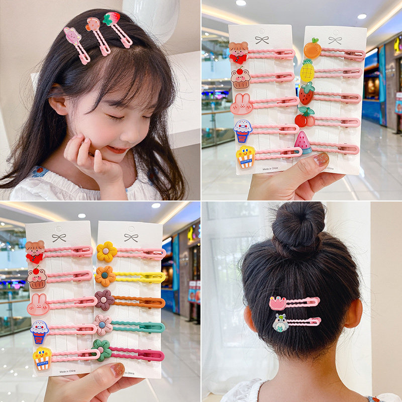 Child hair clip Hair Clip Girl Child Girl Little Girl Liysea Summer Rear Brain Spoon God Instrumental Side Hairpin Haircut Baby Head Accessories Hair Accessories