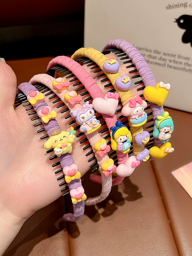 Детская челка, ободок, нескользящий аксессуар для волос, мультяшные шпильки для волос