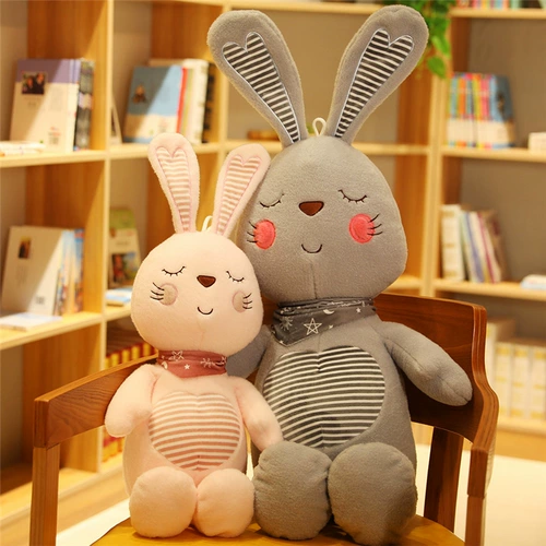Милый плюшевый кролик, игрушка, тряпичная кукла для сна, большая подушка для обнимания, белый кролик