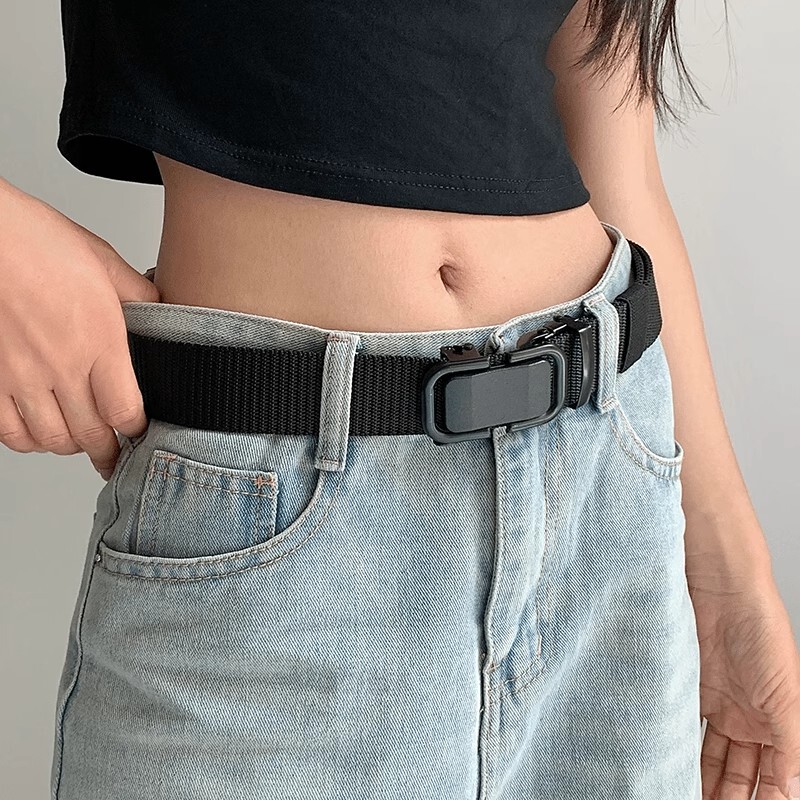 2024 New Nylon Canvas Automatic Buckle Men's and Women's Belt Denim Wide Leg Pants Casual Easiest for Match Student Belt 2024 New Nylon Canvas Automatic Buckle Men's and Women's Belt Denim Wide Leg Pants Casual Easiest for Match Student Belt
