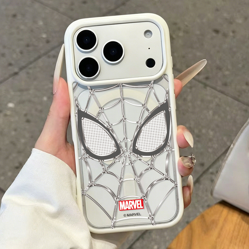 Silver Mesh Spider-Man Magnetic Phone Case for Apple 17, iPhone 18 Pro Max, Large Lens 15 Plus, Trendy Brand 16, Men's Style 14 Pm, Personalized Magsafe, Skin-Feel Hard Ip13, Anti-Drop 12 Pro Silver Mesh Spider-Man Magnetic Phone Case for Apple 17, iPhone 18 Pro Max, Large Lens 15 Plus, Trendy Brand 16, Men's Style 14 Pm, Personalized Magsafe, Skin-Feel Hard Ip13, Anti-Drop 12 Pro
