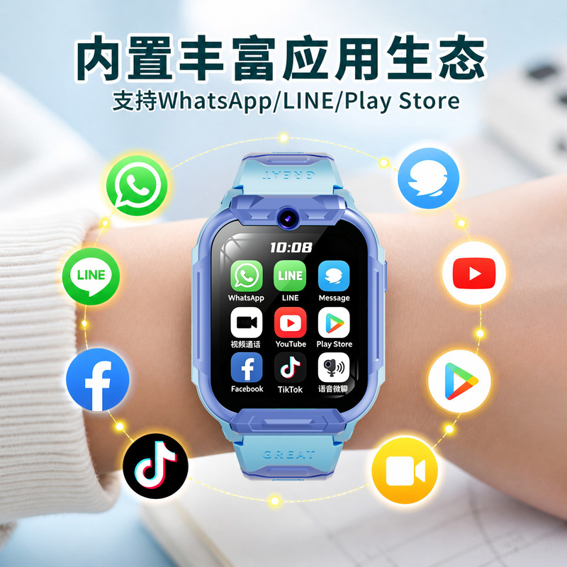 5g Kidsren's Digital Watch, Primary School Student's Phone Positioning Waterproof Watch, Boys and Girls Overseas Version, International Version, Overseas Version