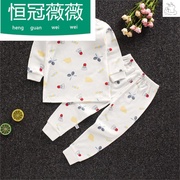 Mùa thu và mùa đông nhung mới childrens quần áo mùa thu quần mùa thu thiết dài sleevecomb bông lót đáy thiết lập cho trẻ nhỏ.