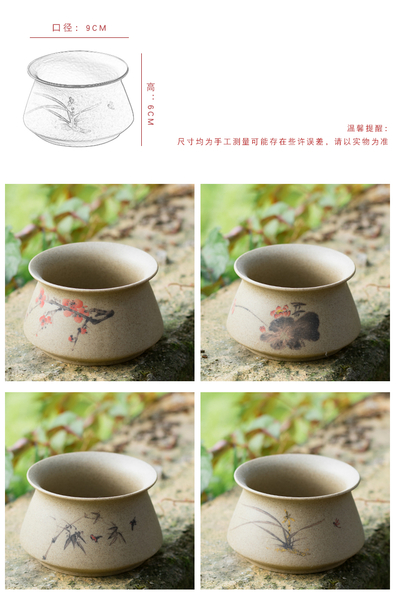 Biscuit firing coarse pottery flowerpot creative Chinese wind restoring ancient ways is contracted, fleshy checking ceramic breathable classical combination flowerpot