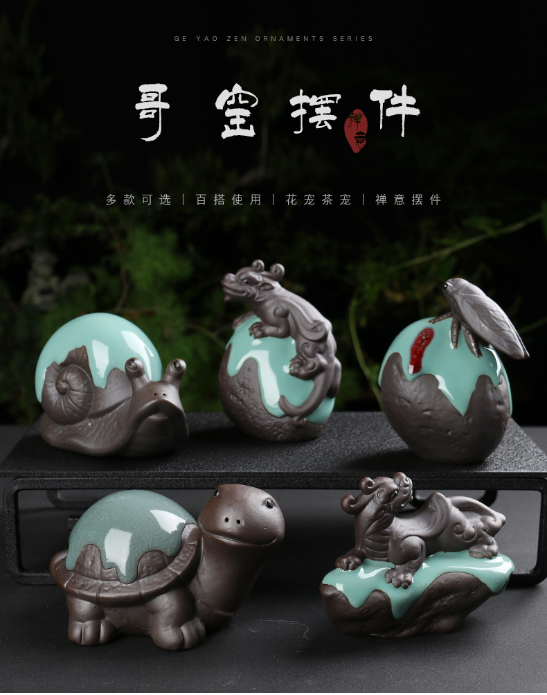 Creative, lovely brother ceramic up small tea pet boutique floret spoil the mythical wild animal tea pot on - board, furnishing articles package mail