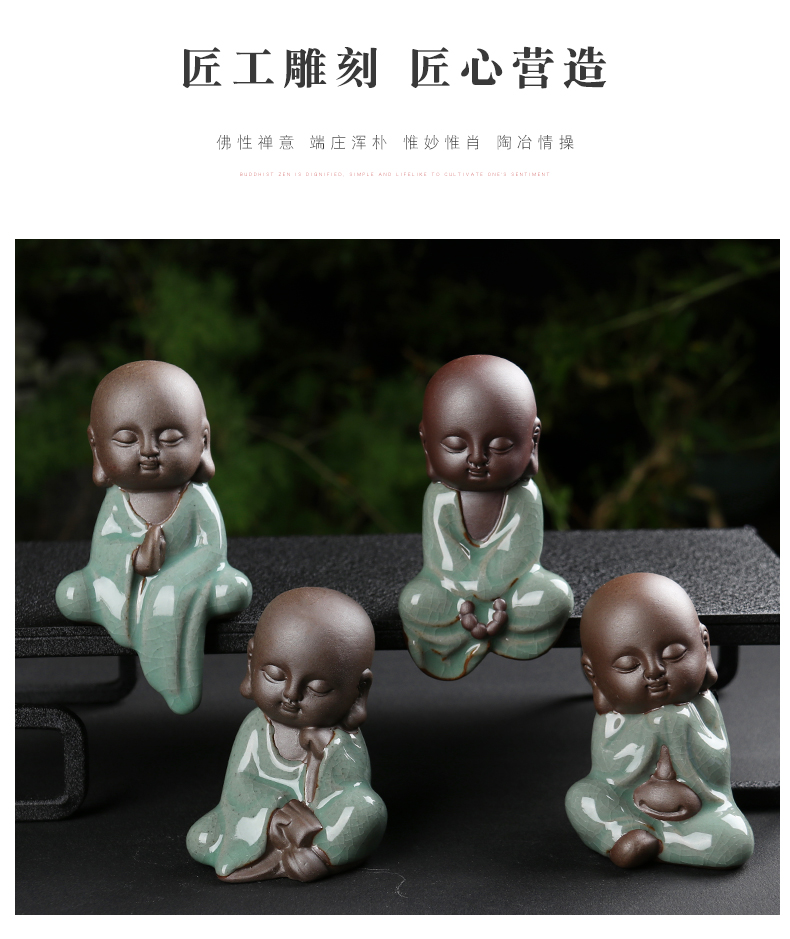 Ceramic up pet flowers familiar place tea elder brother play car tea tray flowerpot maitreya, the young monk special package mail ornament