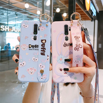 oppoa11 mobile phone shell oppoa11x protective cover oppoa9x silicone oppoa9 all-inclusive anti-fall oppoa8 cute rabbit wristband oblique cross girl style personality creativity