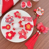 Детская красная заколка для волос, заколка-крабик, аксессуар для волос, детские шпильки для волос, ханьфу с кисточками