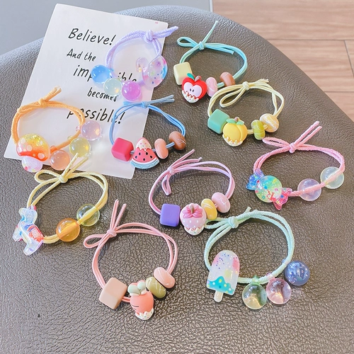 Детская мультяшная безвредная резинка для волос, аксессуар для волос, не повреждает волосы