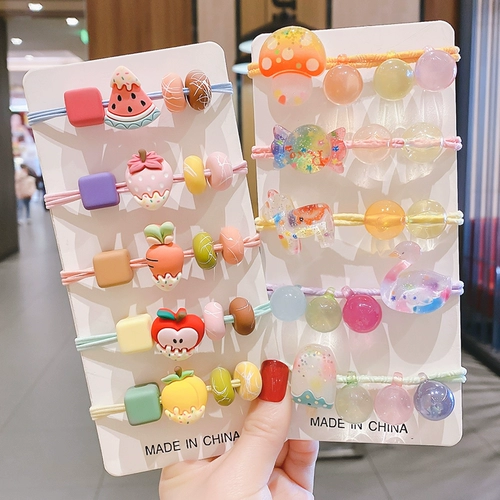 Детская мультяшная безвредная резинка для волос, аксессуар для волос, не повреждает волосы