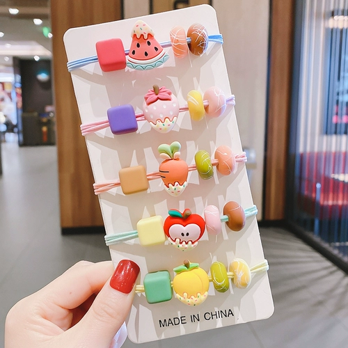 Детская мультяшная безвредная резинка для волос, аксессуар для волос, не повреждает волосы