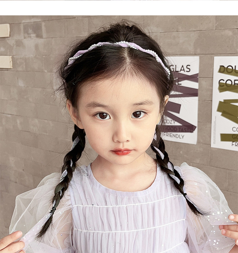 2023儿童发箍公主洋气仙美飘带编发神器宝宝发带头饰女孩不勒头箍详情7