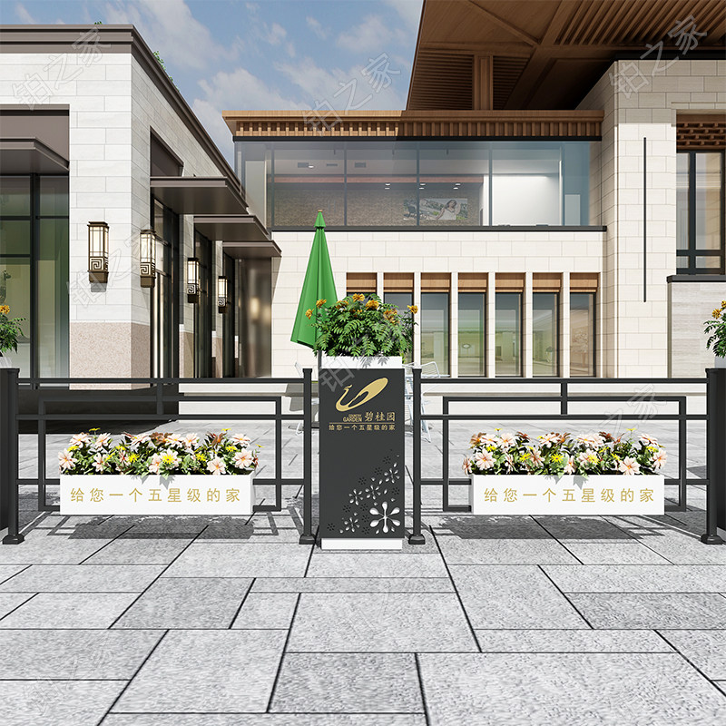 Creative new outdoor wrought iron flower box sample house display center leisure bar outdoor combination flower pot partition planting groove flower bed