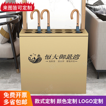 Simple iron gold umbrella stand sales department home hotel lobby light luxury storage umbrella stand commercial can be customized
