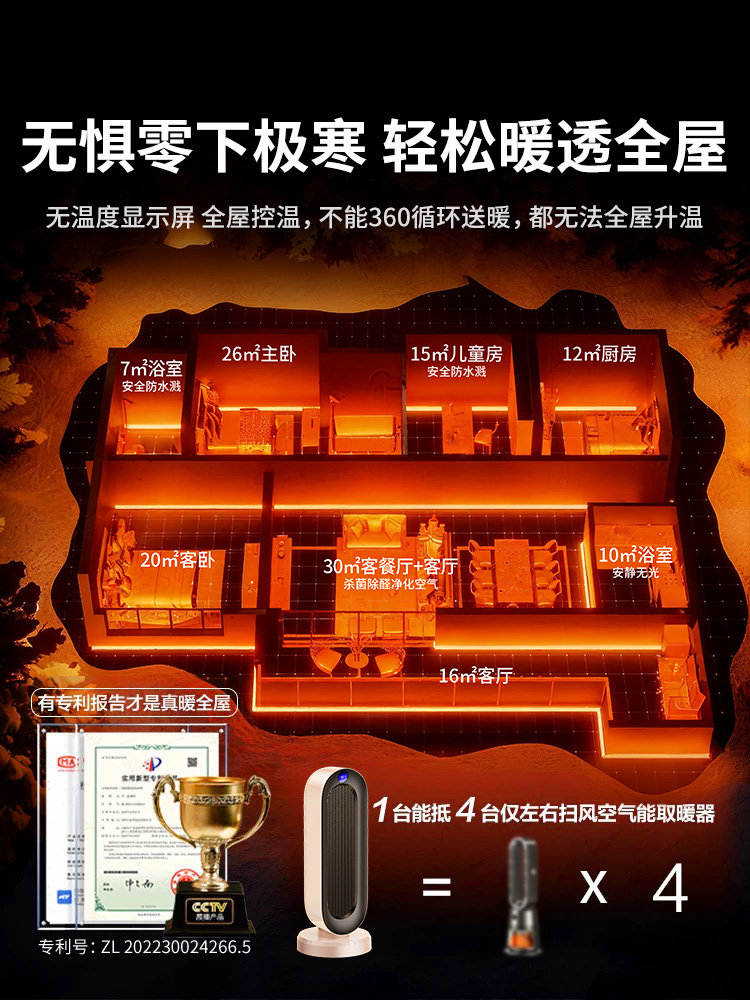 Heater 2025 New Model, Whole-House Large Area Home Energy-Saving Electric Heater, New Heating Device for Bathrooms